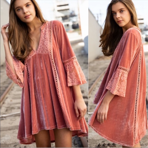 LAST! Velvet Baby Doll Dress - Picture 4 of 4